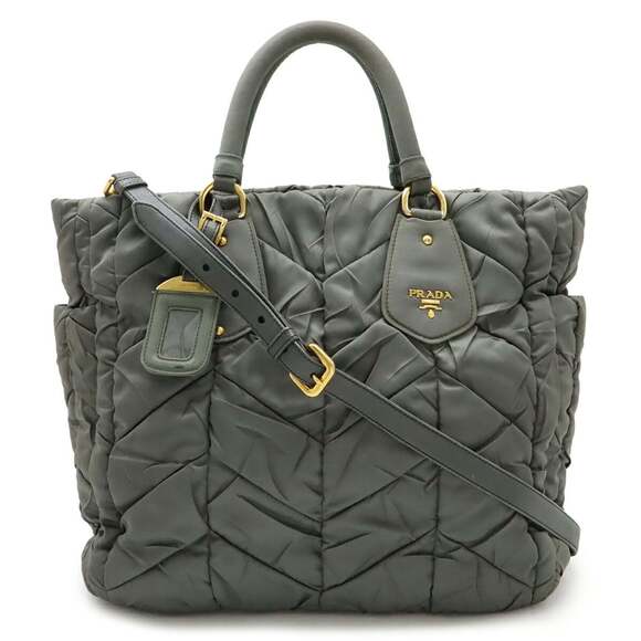Prada Handbags - PRADA Green Leather Shoulder Bag